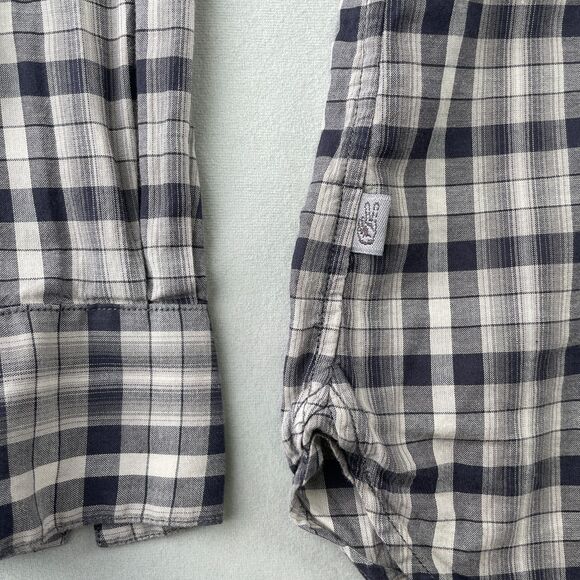 John Varvatos U.S.A. Shirt Mens XL Gray Black Plaid Button Front Long Sleeve - Picture 3 of 7